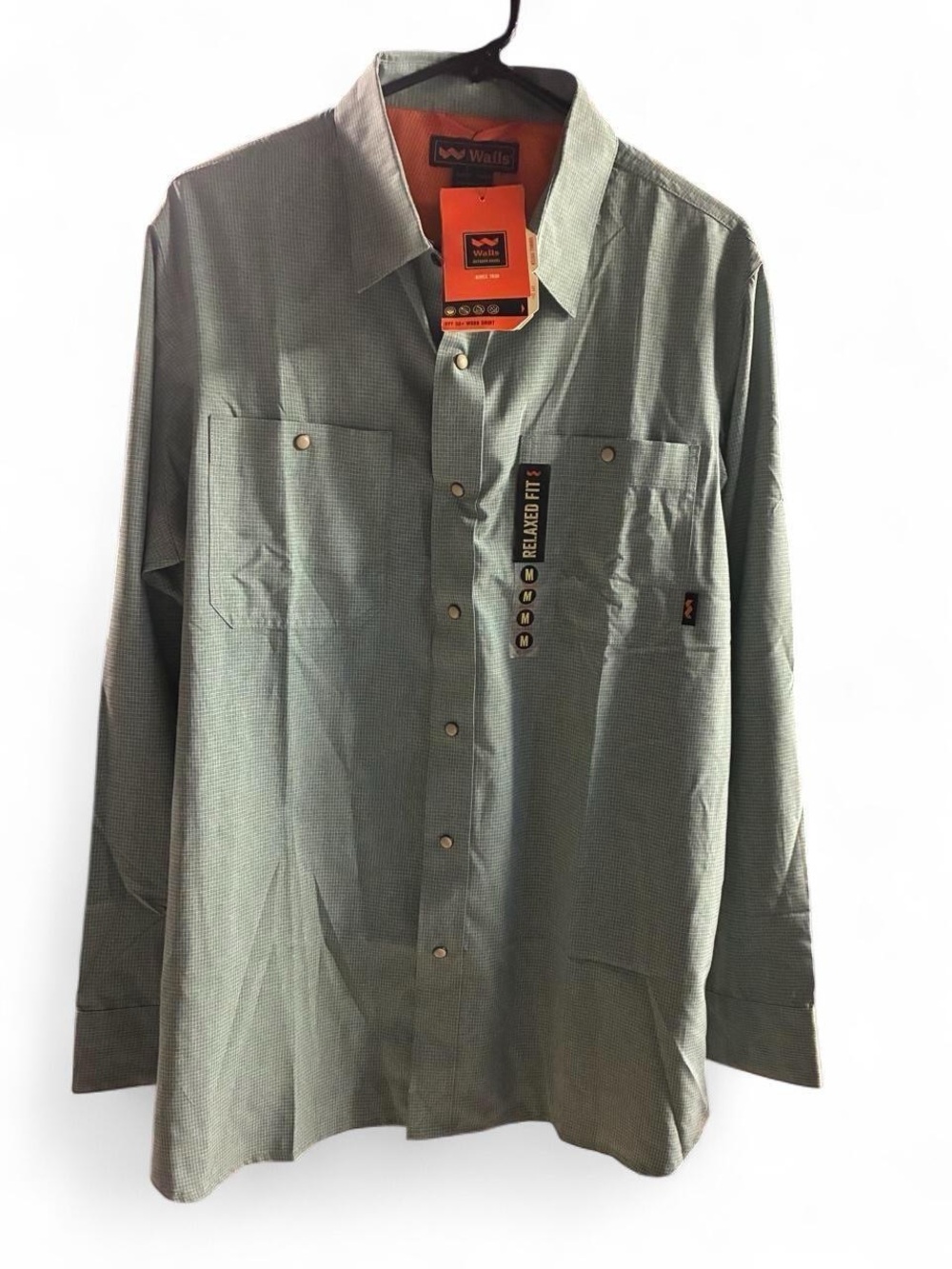 Walls Allen UPF 50+ Work Shirt Men’s Medium NWT Green Check Relaxed Fit
